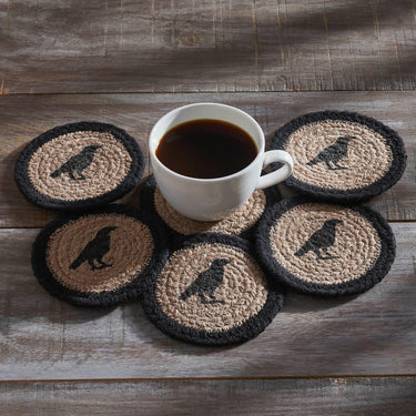 Raven Harvest Stencil Coaster Set of 6 - The Fox Decor